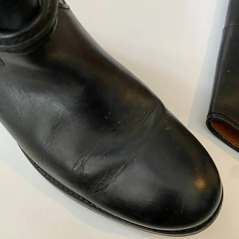 Frye Melissa Seam Harness Boots Black Size 7.5B